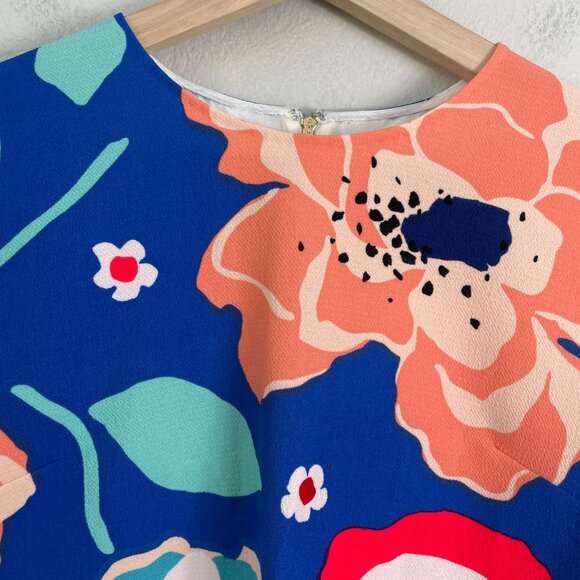 Kate Spade New York Womens 4 Ramona Multi Floral Top Short Sleeve Shirt - Picture 11 of 14